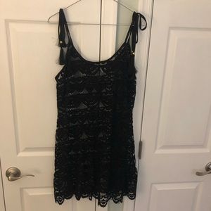 Black Lace Swim Coverup, size L